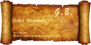 Gabl Bodomér névjegykártya